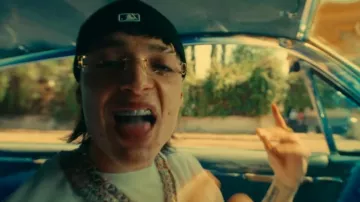 Cartier Eyewear Gold Frameless C Decor Glasses worn by Peso Pluma in QUEMA ???? (Video Oficial) with Ryan Castro