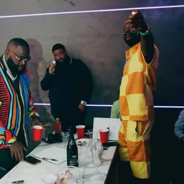 Jacquemus Orange Large Checkered Shirt worn by Meek Mill on his Instagram account @meekmill