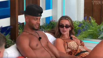 River Island Animal Print Belted Swimsuit in Orange worn by Kady McDermott as seen in Love Island (S10E43)