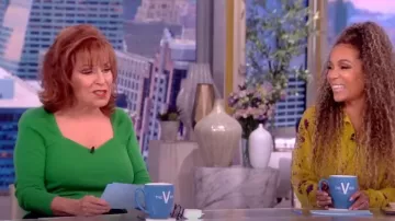& Other Stories Sweetheart Neck Rib Wool & Cotton Top worn by Joy Behar as seen in The View on July 18, 2023
