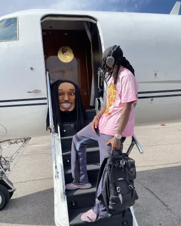 Givenchy x BSTROY Pink Head Print T-Shirt worn by Quavo on his Instagram account @quavohuncho