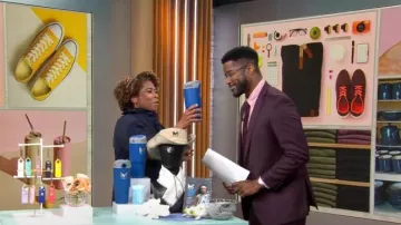 Banana Republic Mari Poplin Ruffle Mini vestido usado por Gayle Bass como se ve en CBS Mornings el 18 de julio de 2023