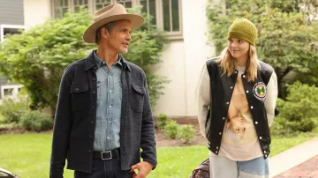 Cross Colors Varsity Jacket worn by Willa Givens (Vivian Olyphant) as seen in Justified: City Primeval (Season 1 Episode 2)