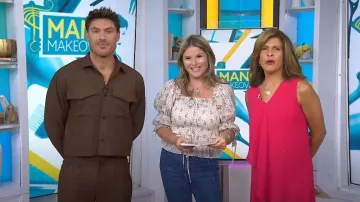 Adrianna Papell Ruffle Front Crepe High/Low Dress worn by Hoda Kotb as seen in Today with Hoda & Jenna on July 20, 2023