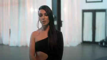 Prettylittlething Black Long Sleeve Cut Out Jumpsuit usado por Layla como se ve en Caught in the Act: Unfaithful (S02E02)