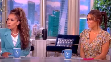 Veronica Beard Polly Ruffled Floral-print Silk-crepe Top worn by Alyssa Farah as seen in The View on July 21, 2023