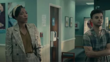 Zimmermann Check Wool Belted TRousers worn by Helen Decatur (Heather Headley) as seen in Sweet Magnolias (S03E06)