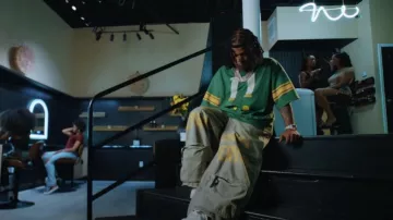 Kapital Green 11 Socks T Shirt worn by Rylo Rodriguez in Equal Dirt (Official Music Video)