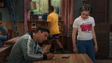 Nasty Gal The Beatles Fitted Glitter Graphic T-Shirt worn by Winnie Webber (Shiloh Verrico) as seen in BUNK'D (S06E26)