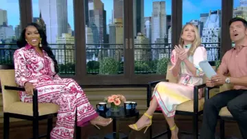 Dolce And Gabbana Majolica Cotton Poplin Button-Up Shirt worn by Porsha Williams as seen in LIVE with Kelly and Mark on July 24, 2023
