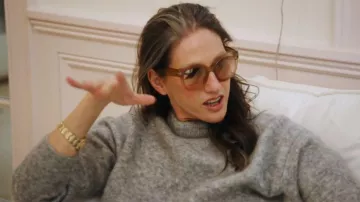 Tom Ford BEATRIX-02 FT 0613 Marron clair transparent porté par Jenna Lyons vu dans The Real Housewives of New York City (S14E02)