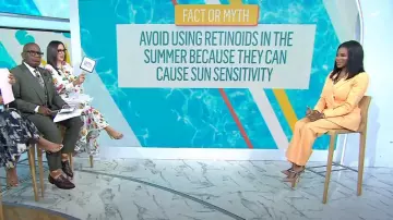 Reiss Emmy Double Breasted Blazer worn by Michelle Henry as seen in Today on July 25, 2023