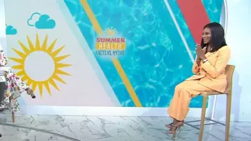 Reiss Emmy Wide Leg Pants worn by Michelle Henry as seen in Today on July 25, 2023