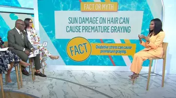 Jimmy Choo Bing Crystal Embellished Patent Mule worn by Michelle Henry as seen in Today on July 25, 2023