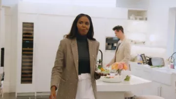 Sandro Chevron Pattern Blazer usado por Ubah Hassan como se ve en The Real Housewives of New York City (S14E02)