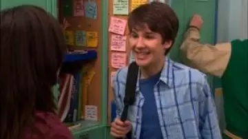American Eagle Long Sleeve Button Down Light Blue Plaid Shirt worn by Ned Bigby (Devon Werkheiser) in Ned's Declassified School Survival Guide TV series (S03E21)
