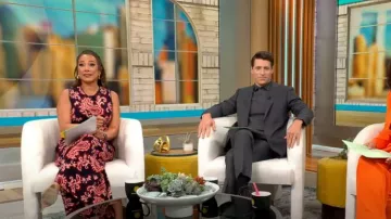 Yumi Kim Zelda Vestido usado por Michelle Miller visto en CBS Mornings el 21 de julio de 2023