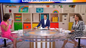 Veronica Beard Copelyn Vestido usado por Michelle Miller visto en CBS Mornings el 23 de julio de 2023