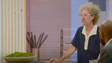 Tombolo Po­lo Navy shirt. worn by Brooks Atwood as seen in Hack My Home (S01E08)