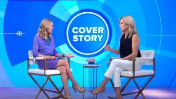 J. Crew Silk Button Down Collar Top worn by Lara Spencer as seen in Good Morning America on  July 25, 2023