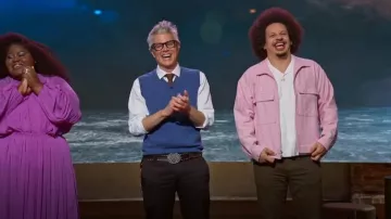 Randy's Garments Station Chaqueta de algodón cepillado usada por Eric Andre como se ve en The Prank Panel (S01E04)