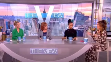 Zimmermann Embellished Floral-print silk Crepe de Chine Shirt worn by Alyssa Farah as seen in The View on July 27, 2023