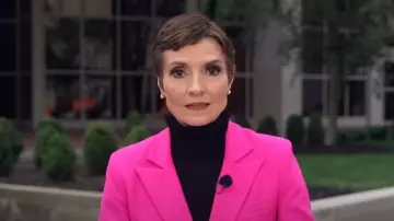 Generation Love Delilah Blazer in Magenta worn by Catherine Herridge as seen in CBS Mornings on July 27, 2023
