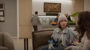 Wild Fable Light Blue Land­scape Jack­et worn by Rock Goldenblatt (Alexa Swinton) as seen in And Just Like That… (S02E07)