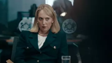 Alessandra Rich Tweed Jacket worn by Colette (Kate Phillips) as seen in Hijack (S01E05)