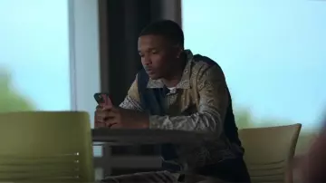 White Sand 88 Cot­ton & Linen Patch­work Jack­et worn by Jace Carson (Isaiah R. Hill) as seen in Swagger (S02E02)
