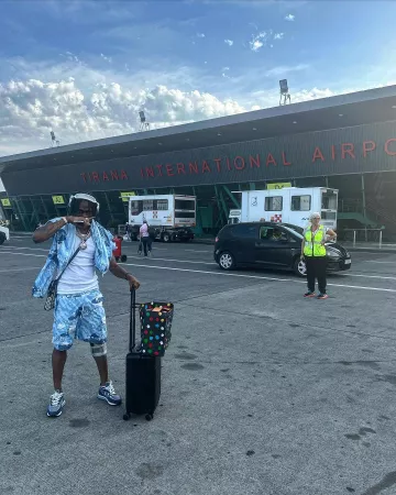 Trapstar Blue Camo Cargo Shorts worn by Russ on his Instagram account @russmillions