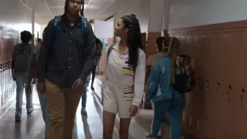 Adidas Thebe Magugu Shorts worn by Crystal Jarrett (Quvenzhané Wallis) as seen in Swagger (S02E02)