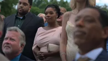 Betsy & Adam Caped Sheath Dress worn by Angie Jarrett (Tracey Bonner) as seen in Swagger (S02E02)