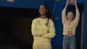 Reigning Champ Yellow RC Sweatshirt worn by Keisha Marksby (Monique Grant) as seen in Swagger (S02E02)