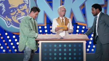 The Attico Textured Single-Breasted Coat worn by Kelvin Gemstone (Adam DeVine) as seen in The Righteous Gemstones (S03E09)