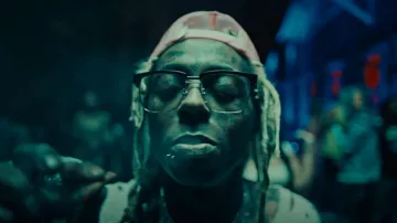 Gucci Black & Gold Glasses worn by Lil Wayne in GANG GANG with Polo G (Official Music Video)