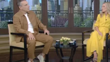 Zegna Mixed Cotton Triple Stitch Sneakers usadas por Sebastian Maniscalco como se ve en LIVE con Kelly y Mark el 31 de julio de 2023