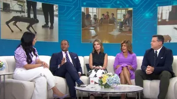 Gucci Cutout Platform Heeled Sandals worn by Savannah Guthrie as seen in Today on  August 1, 2023