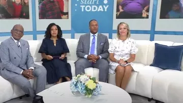 Boss Daranta Robe portée par Dylan Dreyer comme vu dans Aujourd’hui le 2 août 2023