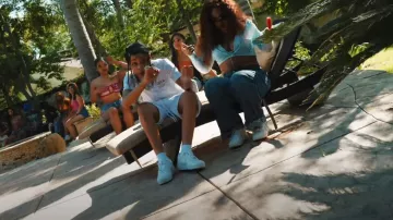 Nike Air Force 1 Low White sneakers worn by Sugarhill Ddot in in 3am In The Yams Official Music Video with Luh Tyler