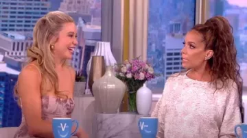 Dries Van Noten Capo Floral Silk Jacquard Blouse worn by Sunny Hostin as seen in The View on August 2, 2023