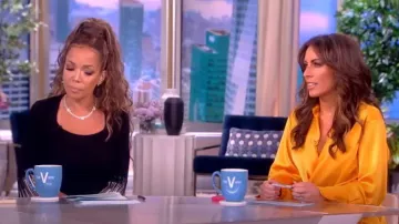 Simkhai Talit Draped Front Mini Dress worn by Alyssa Farah as seen in The View on August 3, 2023