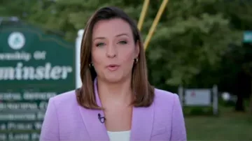 Veronica Beard Miller Dickey Jacket worn by Mary Bruce as seen in Good Morning America on  August 3, 2023