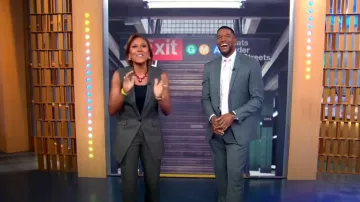 Teoría Flavio Torrey Chaleco a cuadros usado por Robin Roberts como se ve en Good Morning America el 3 de agosto de 2023