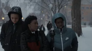 Nike NSW Down Fill Windrunner Jacket worn by Kevin Williams (Alex R. Hibbert) as seen in The Chi (S04E01)