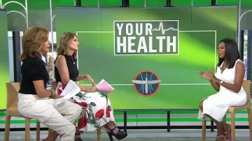 Gucci Cutout Platform Heeled Sandals worn by Savannah Guthrie as seen in Today on August 4, 2023