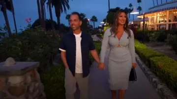 Jonathan Simkhai Kim Womens Ribbed Knit Cut-Out Sweaterdress worn by Emily Simpson as seen in The Real Housewives of Orange County (S17E09)