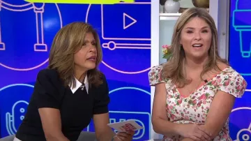 Alice + Olivia Chase Puff Sleeve Sweater with Removable Collar worn by Hoda Kotb as seen in Today with Hoda & Jenna on August 4, 2023