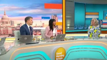 Mango Peak Lapel Suit Blazer porté par Ranvir Singh vu dans Good Morning Britain le 3 août 2023