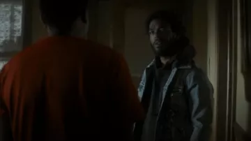 Amiri Men's Amiri Grateful Dead Skull & Roses Denim Trucker Jacket worn by Trig Taylor (Luke James) as seen in The Chi (S04E03)